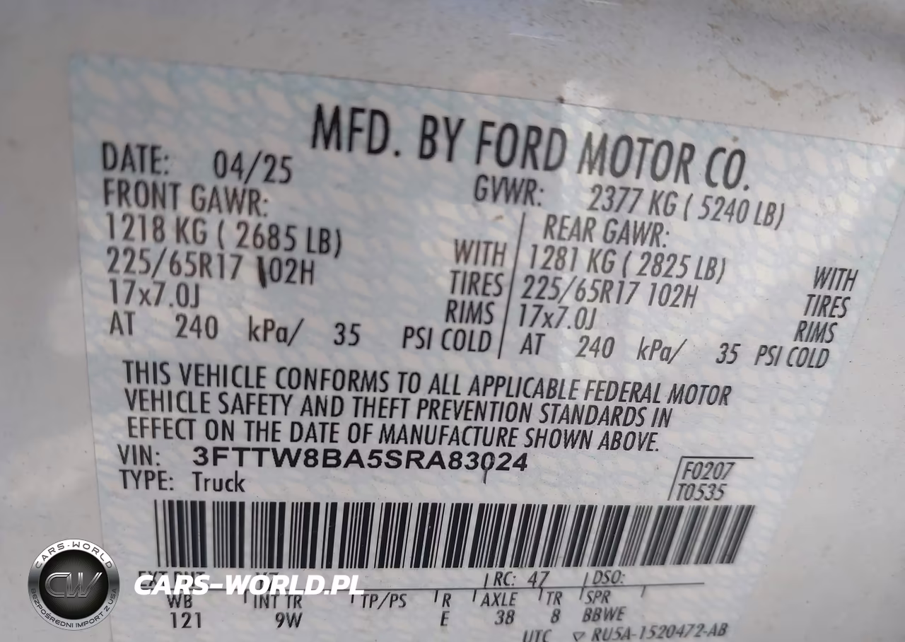 2025 Ford Maverick Xl VIN:3FTTW8BA5SRA83024 - 9