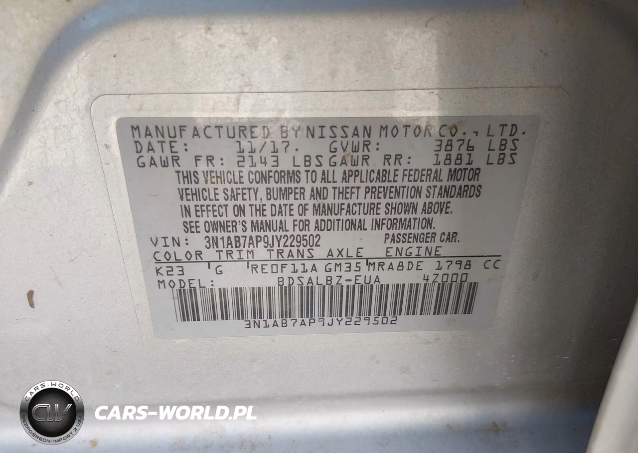 2018 Nissan Sentra S VIN:3N1AB7AP9JY229502 - 9