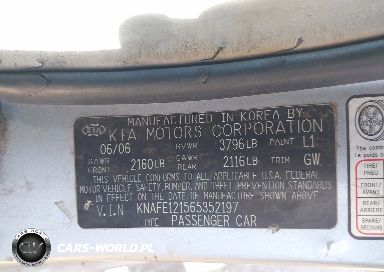 2006 Kia Spectra Ex-Lx-Sx VIN:KNAFE121565352197 - 9