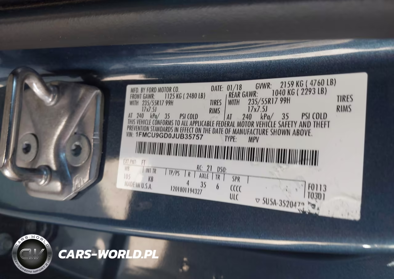 2018 Ford Escape Se VIN:1FMCU9GD0JUB35757 - 9