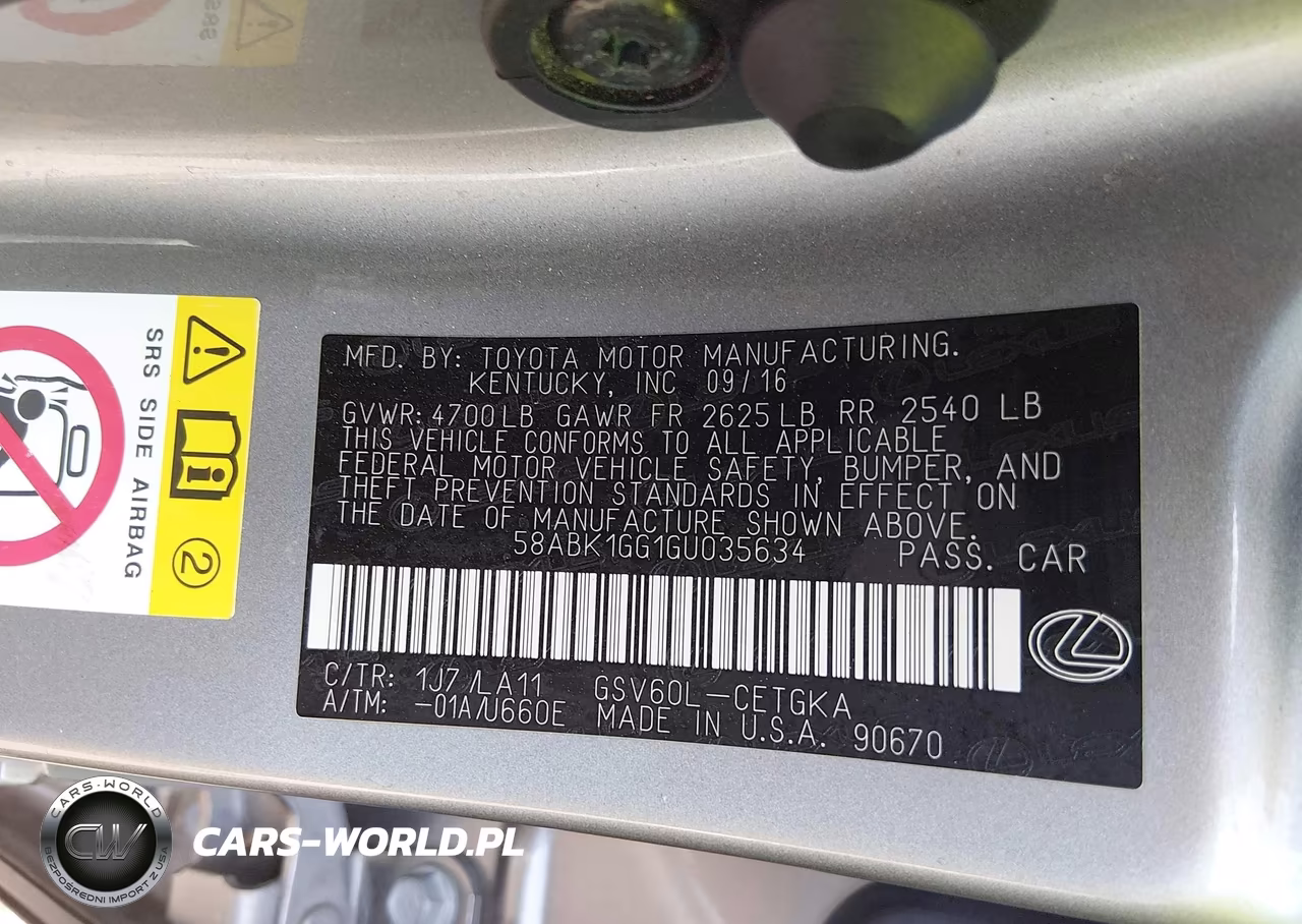 2016 Lexus Es 350 VIN:58ABK1GG1GU035634 - 9