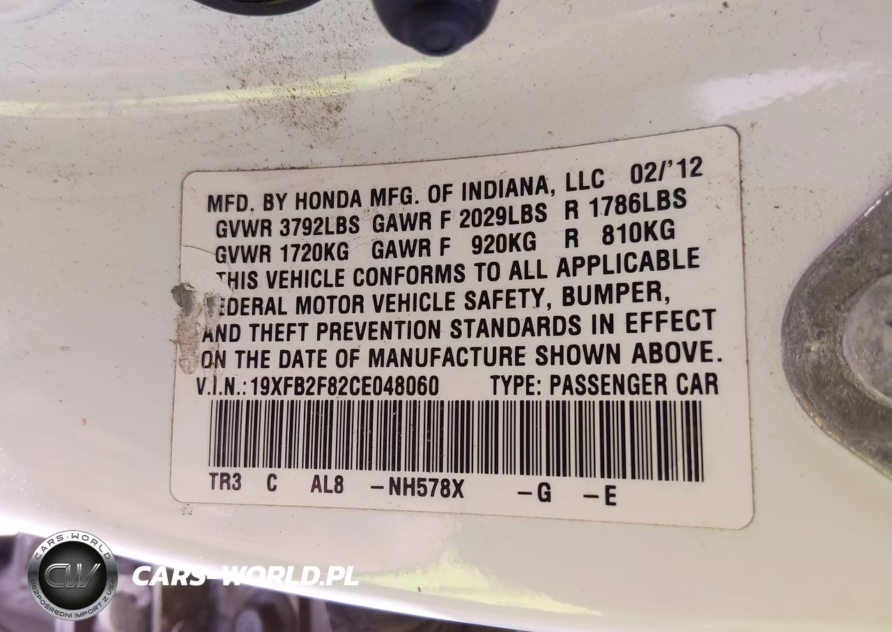 2012 Honda Civic Ex VIN:19XFB2F82CE048060 - 9