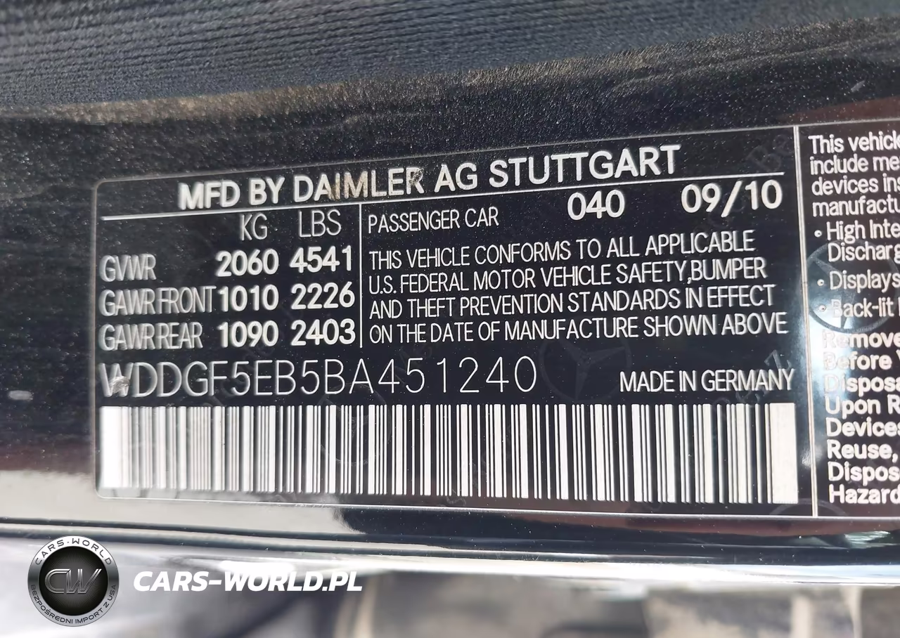 2011 Mercedes-Benz C 300 Luxury-Sport VIN:WDDGF5EB5BA451240 - 9
