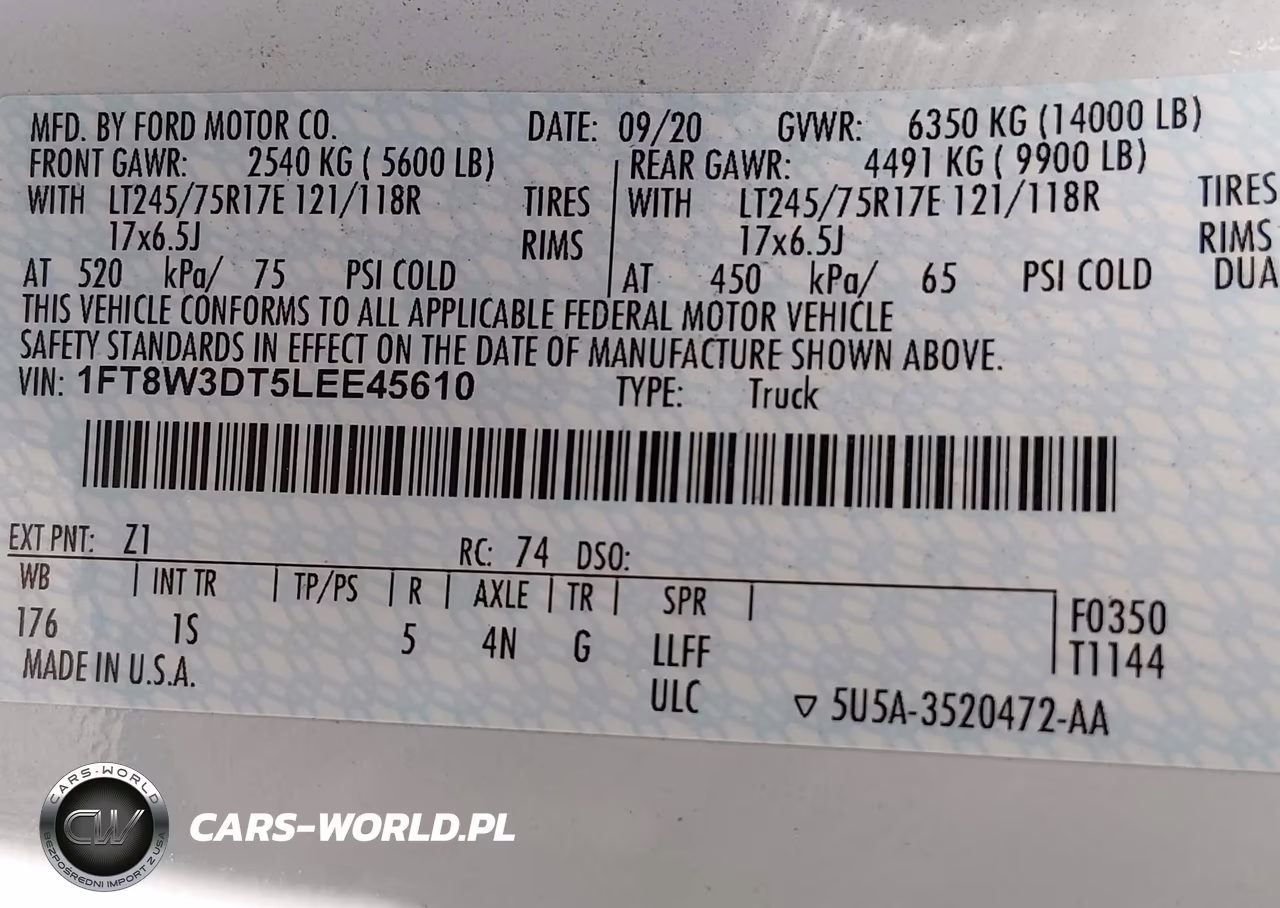 2020 Ford F-350 Xl VIN:1FT8W3DT5LEE45610 - 8