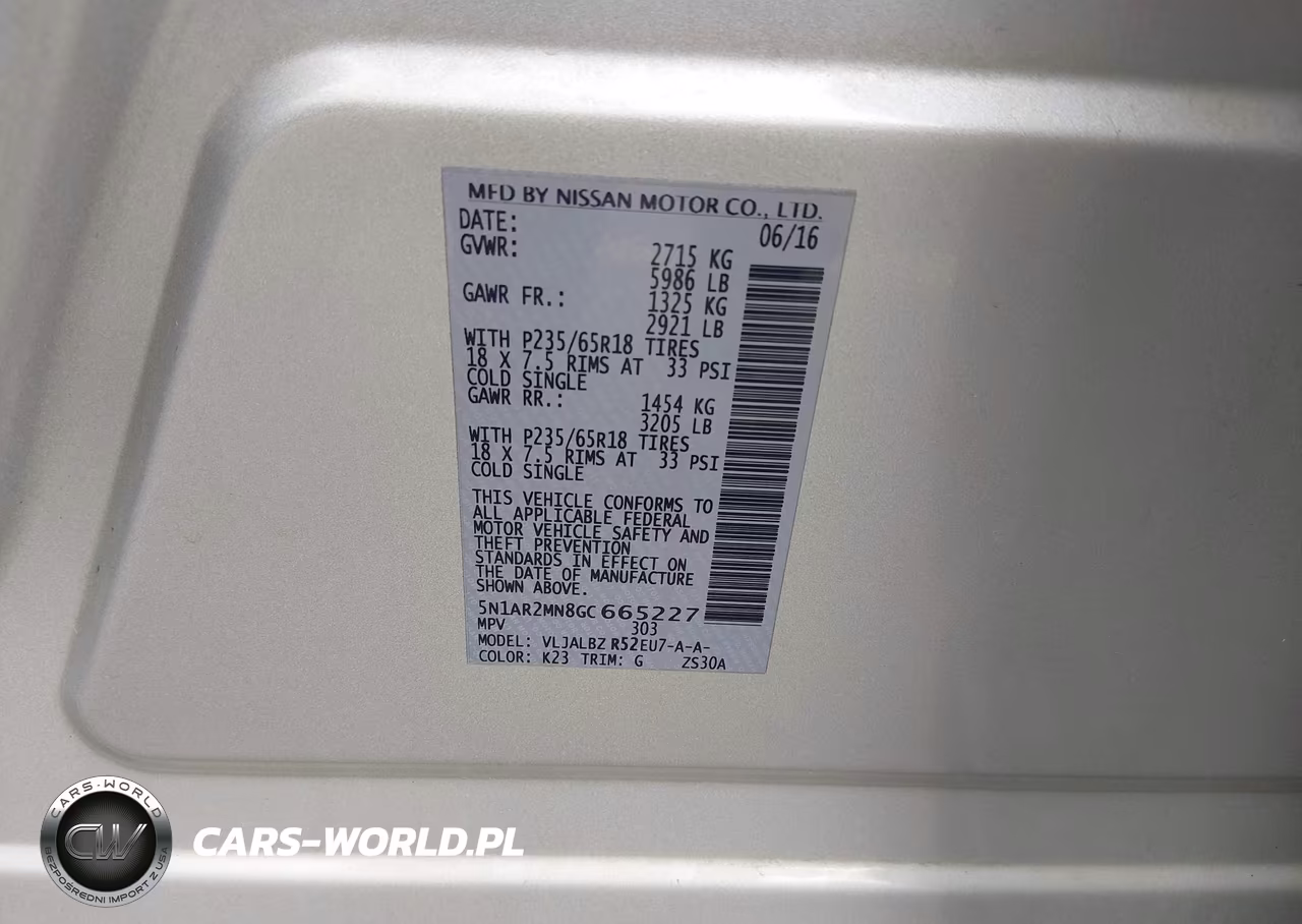 2016 Nissan Pathfinder S VIN:5N1AR2MN8GC665227 - 9