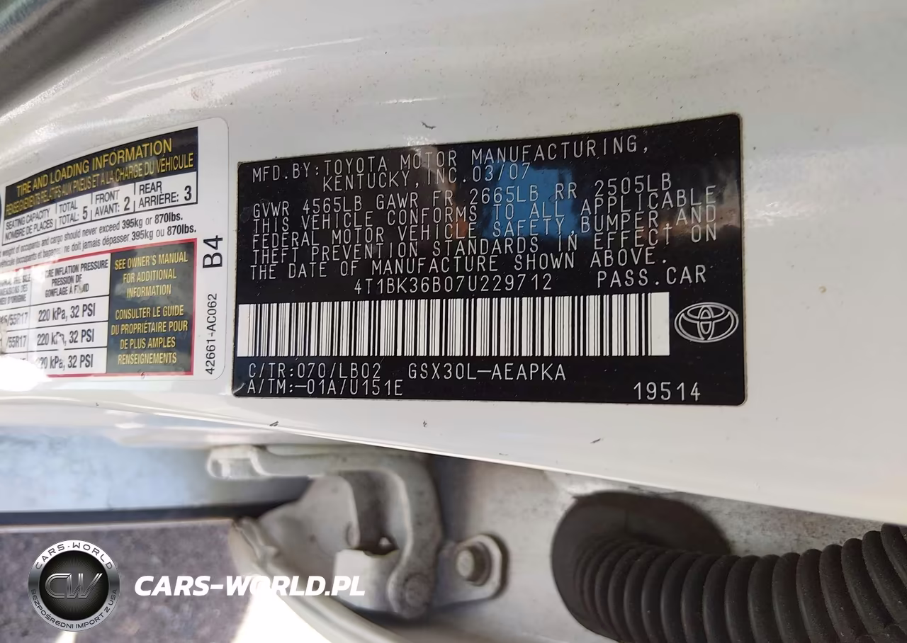 2007 Toyota Avalon Limited VIN:4T1BK36B07U229712 - 9