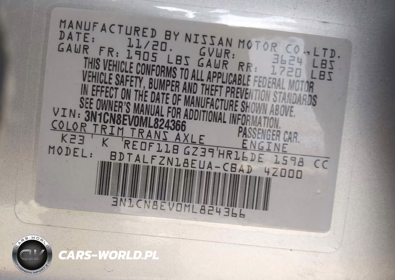 2021 Nissan Versa Sv Xtronic Cvt VIN:3N1CN8EV0ML824366 - 9