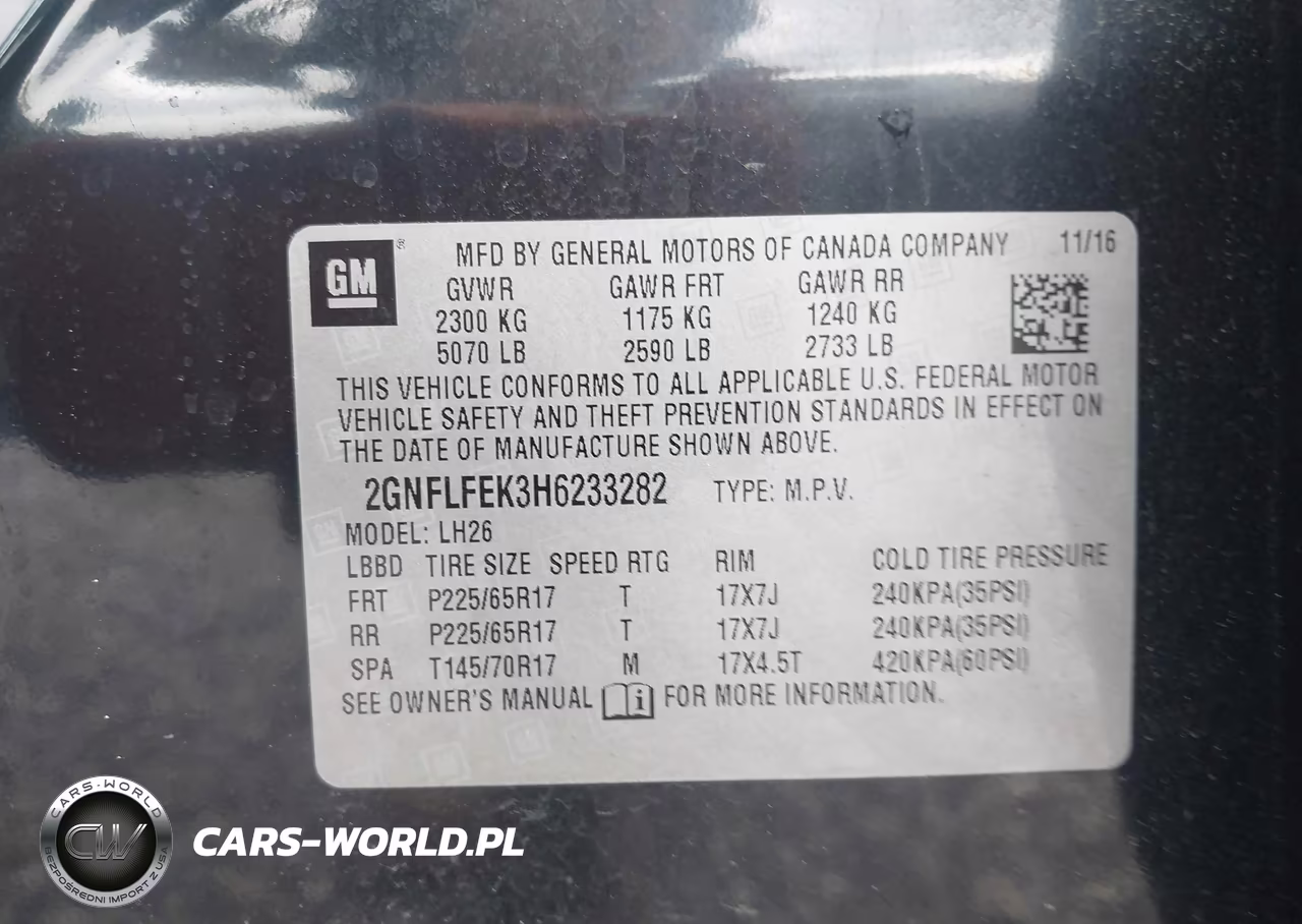 2017 Chevrolet Equinox Lt VIN:2GNFLFEK3H6233282 - 9