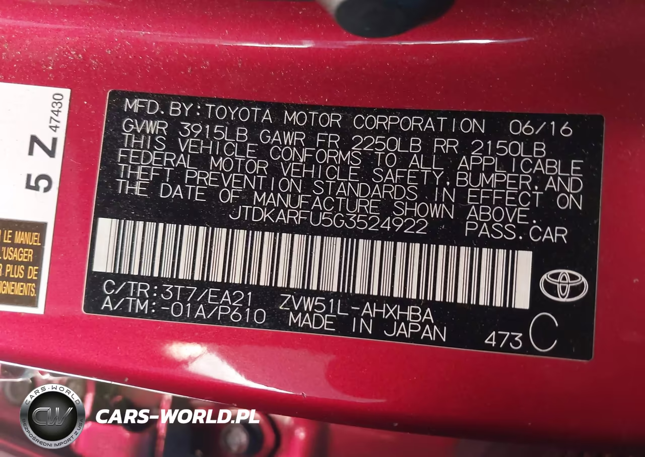 2016 Toyota Prius Three Touring VIN:JTDKARFU5G3524922 - 9