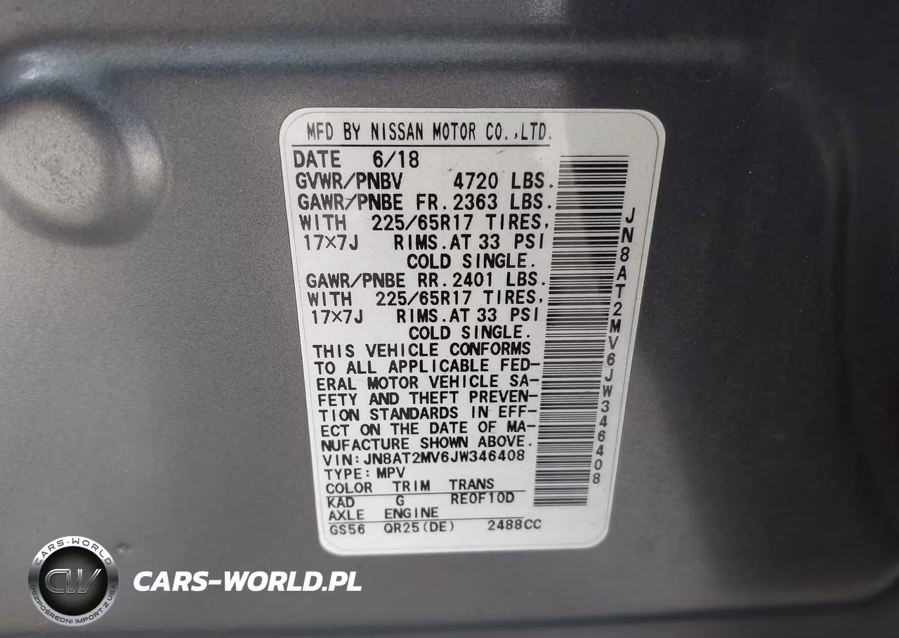 2018 Nissan Rogue Sv VIN:JN8AT2MV6JW346408 - 9