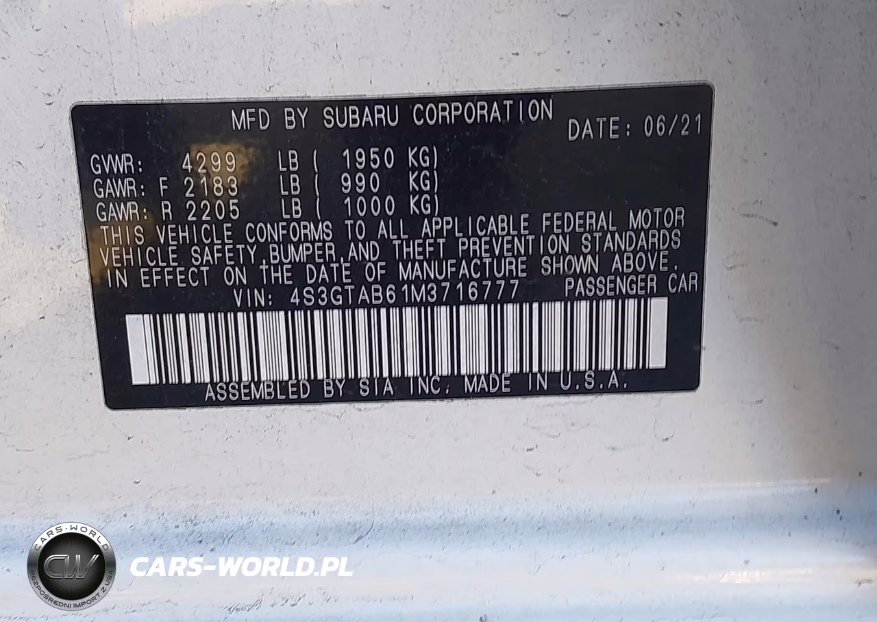 2021 Subaru Impreza VIN:4S3GTAB61M3716777 - 9