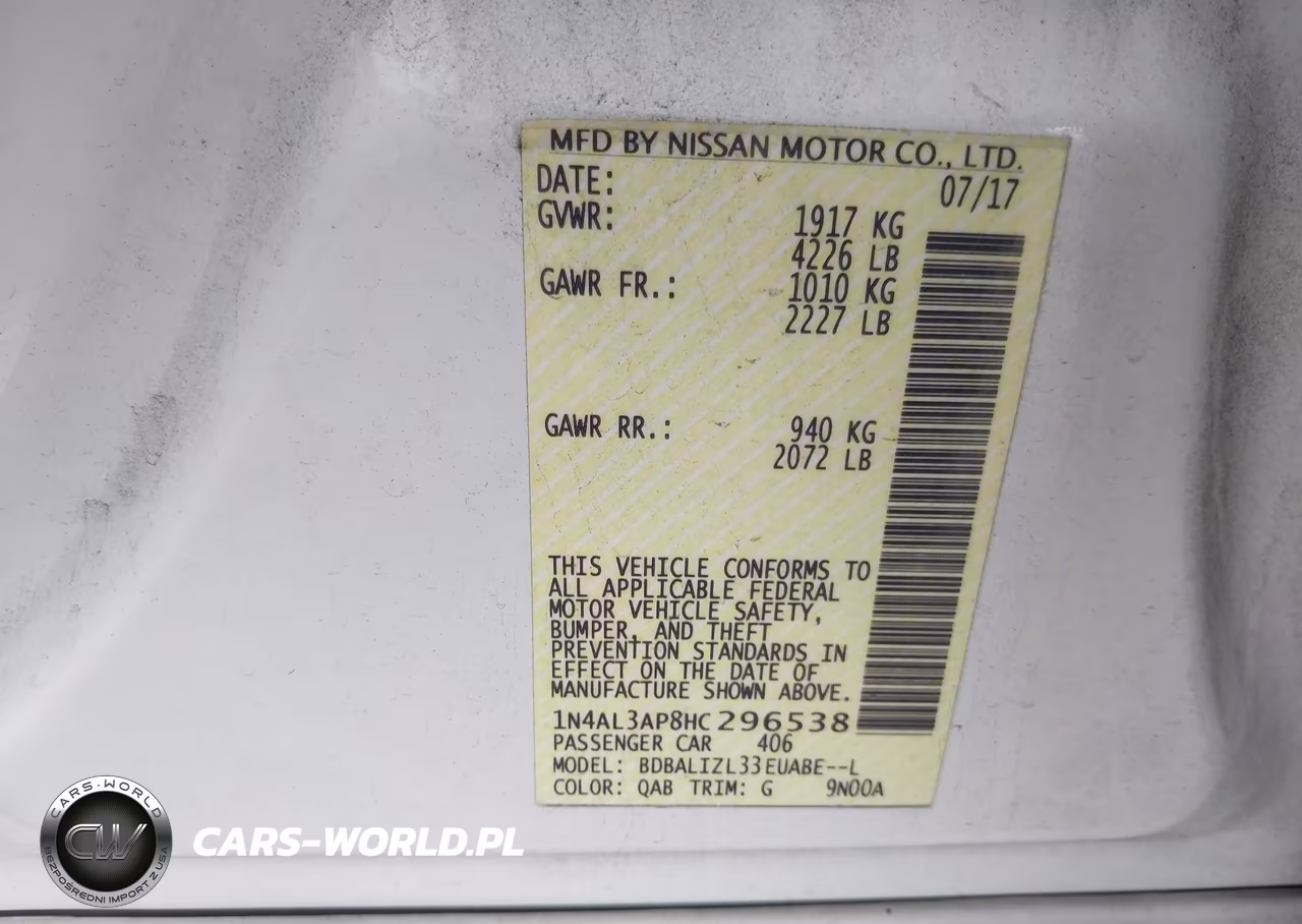 2017 Nissan Altima 2.5 Sv VIN:1N4AL3AP8HC296538 - 9