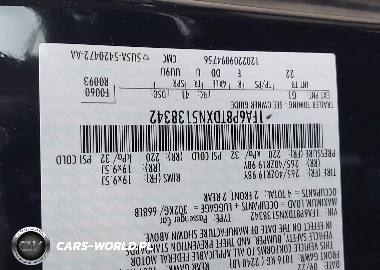 2022 Ford Mustang Ecoboost Fastback VIN:1FA6P8TDXN5138342 - 9