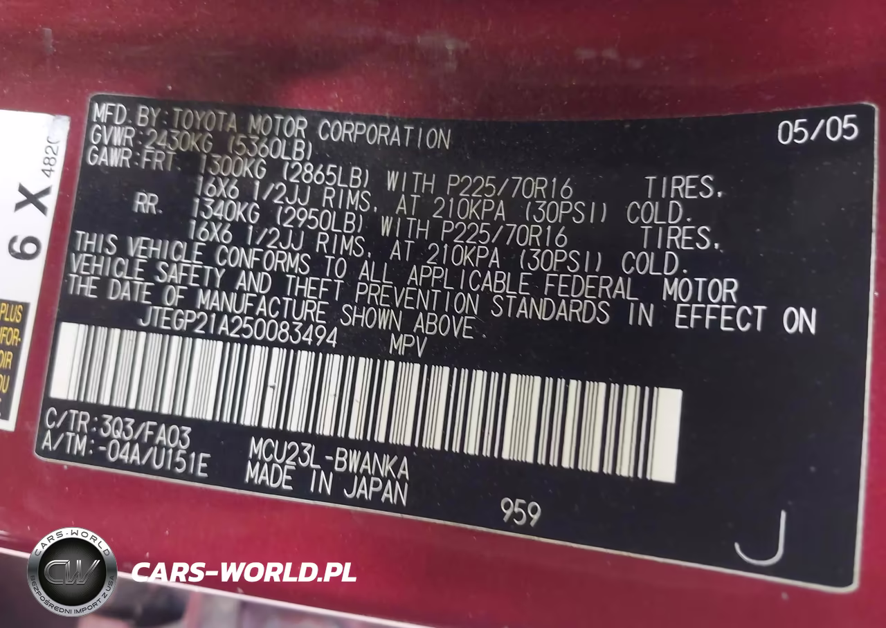 2005 Toyota Highlander V6 VIN:JTEGP21A250083494 - 9