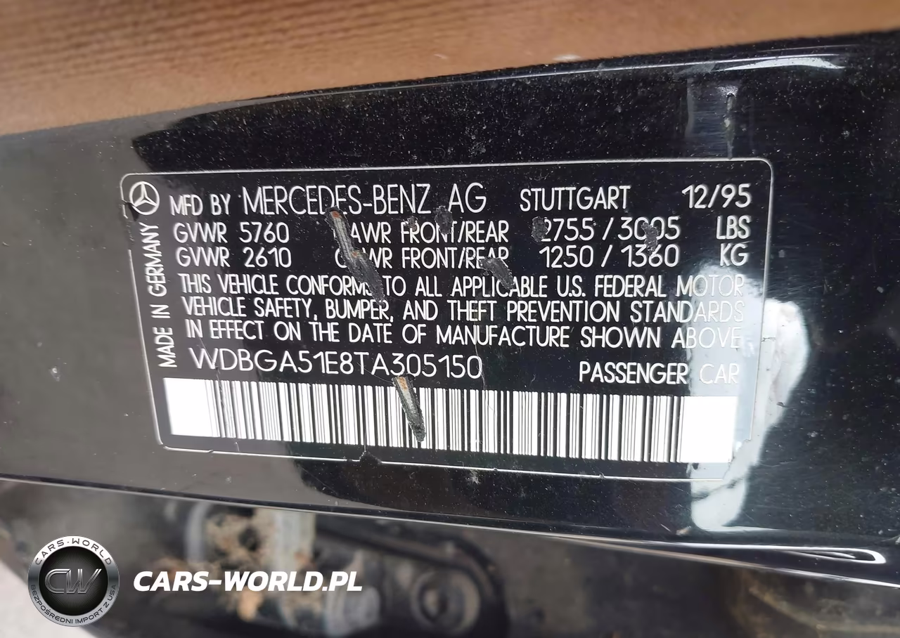 1996 Mercedes-Benz S 500 VIN:WDBGA51E8TA305150 - 9