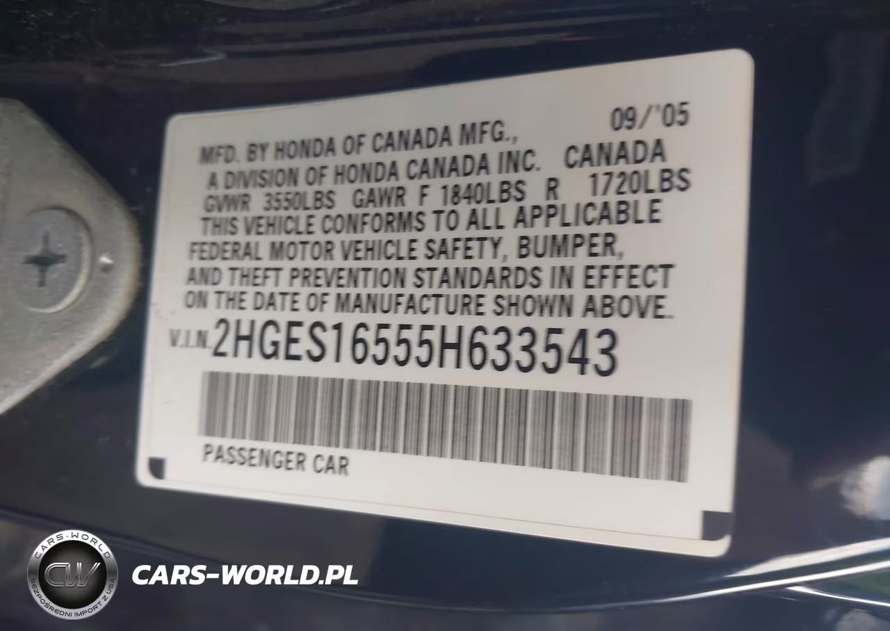 2005 Honda Civic Lx VIN:2HGES16555H633543 - 9