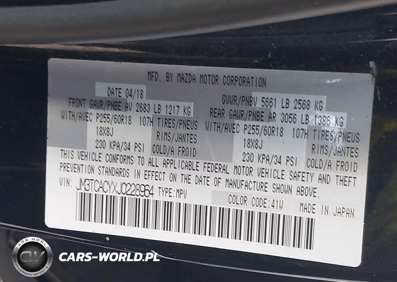 2018 Mazda Cx-9 Touring VIN:JM3TCACYXJ0228964 - 9