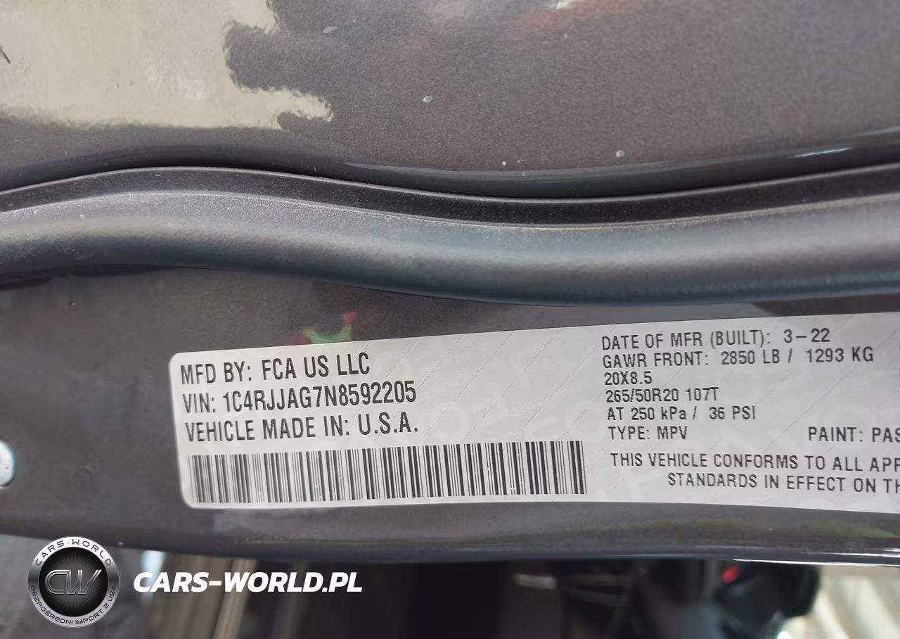 2022 Jeep Grand Cherokee L Altitude 4X2 VIN:1C4RJJAG7N8592205 - 9