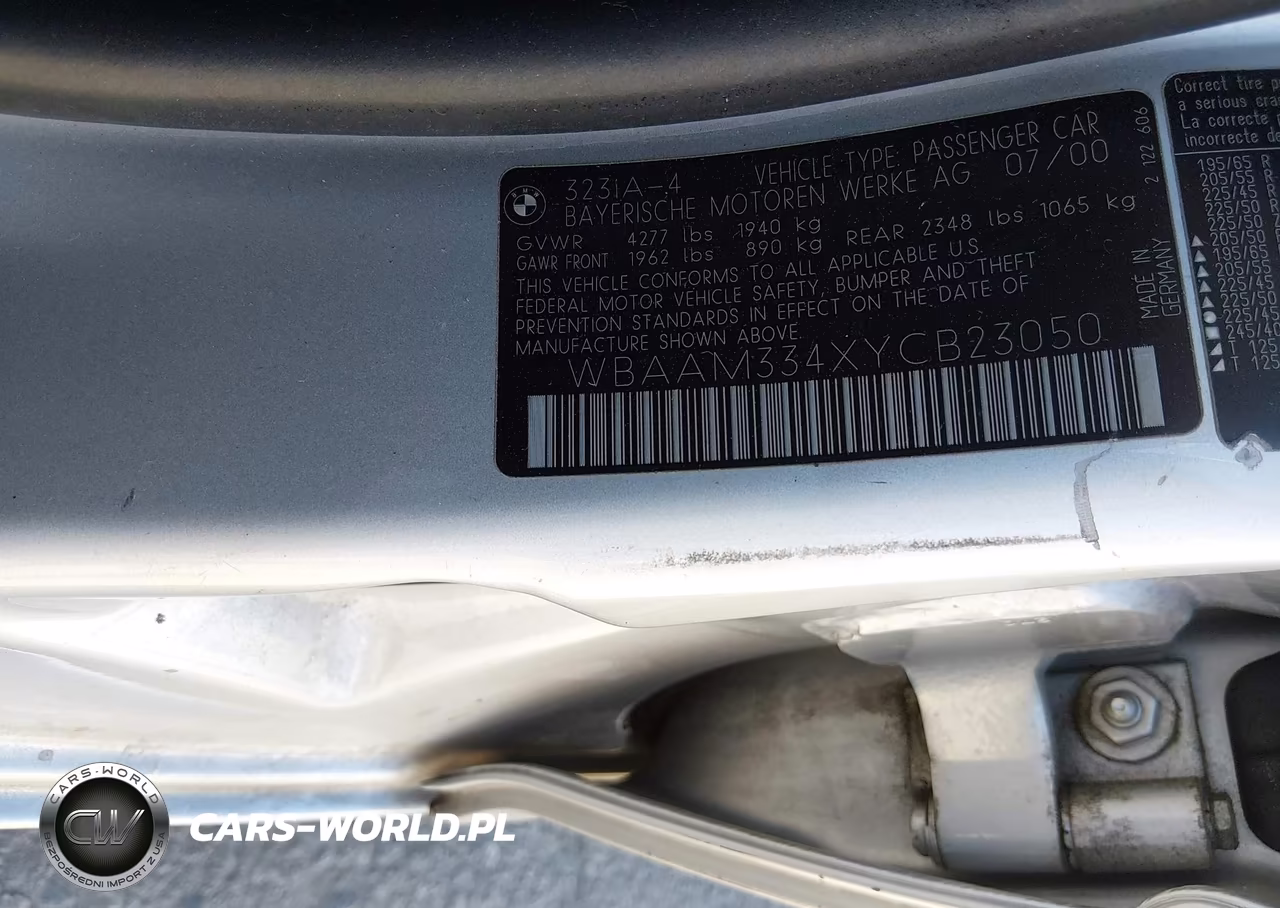 2000 BMW 323I VIN:WBAAM334XYCB23050 - 9