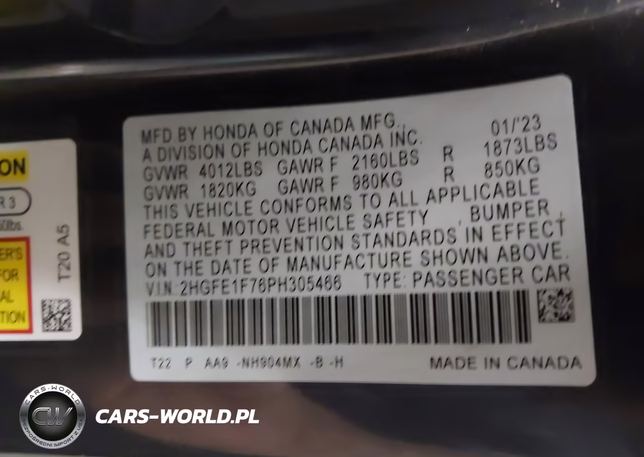 2023 Honda Civic Ex-Ex W-O Bsi VIN:2HGFE1F76PH305466 - 9
