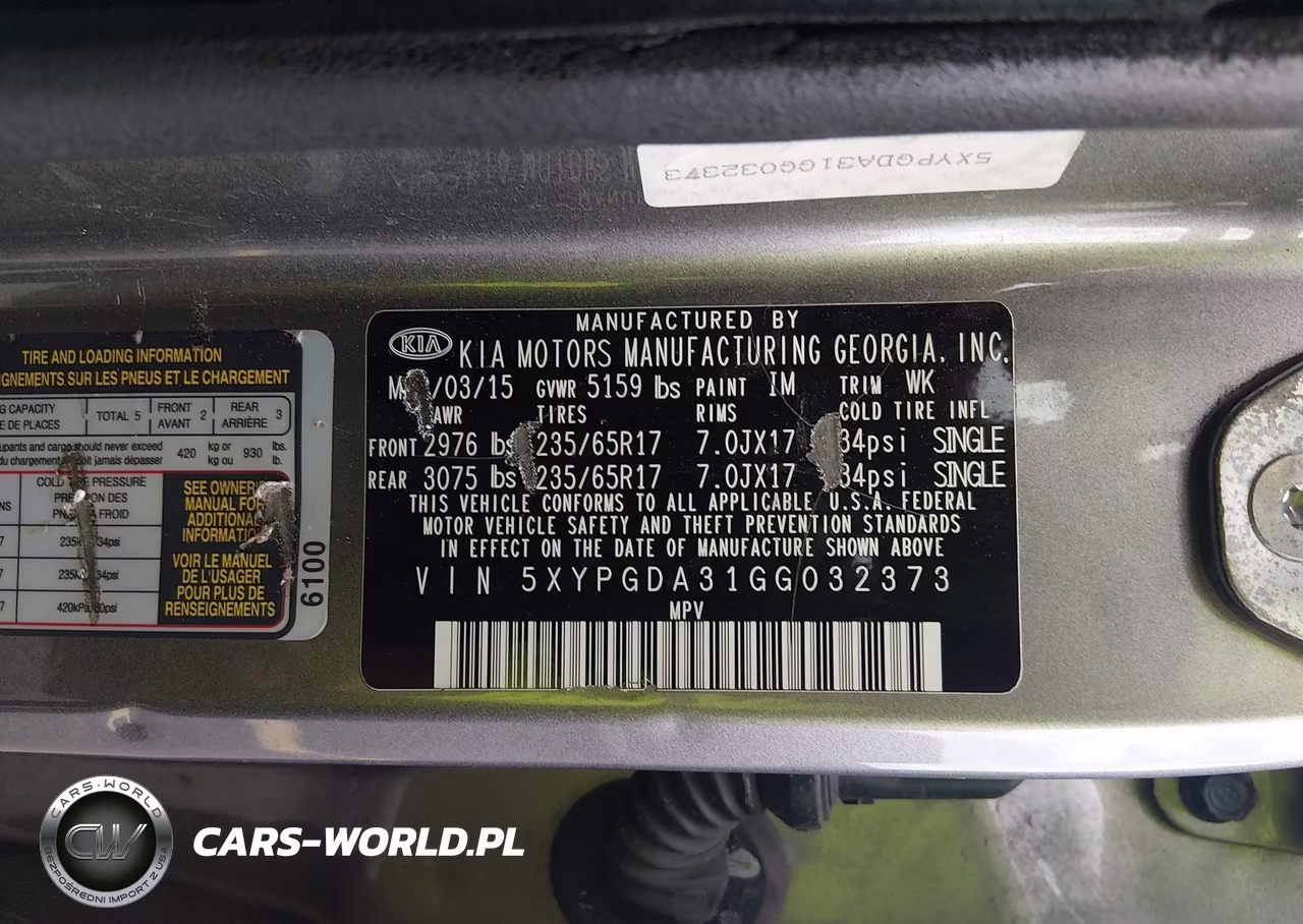 2016 Kia Sorento 2.4L Lx VIN:5XYPGDA31GG032373 - 9