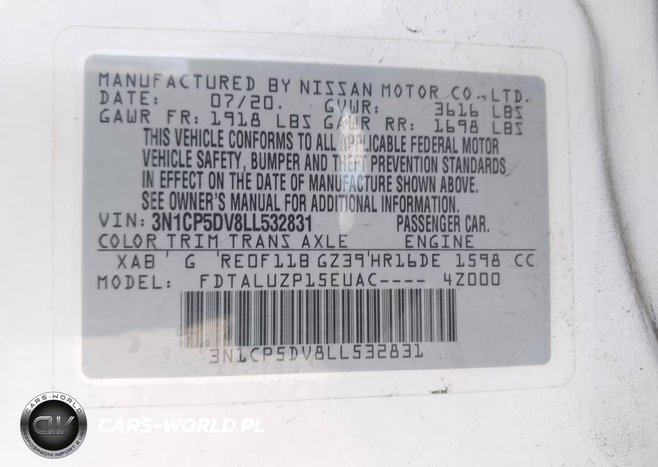2020 Nissan Kicks Sr Xtronic Cvt VIN:3N1CP5DV8LL532831 - 9