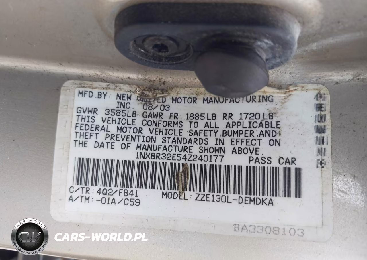 2004 Toyota Corolla Ce VIN:1NXBR32E54Z240177 - 9