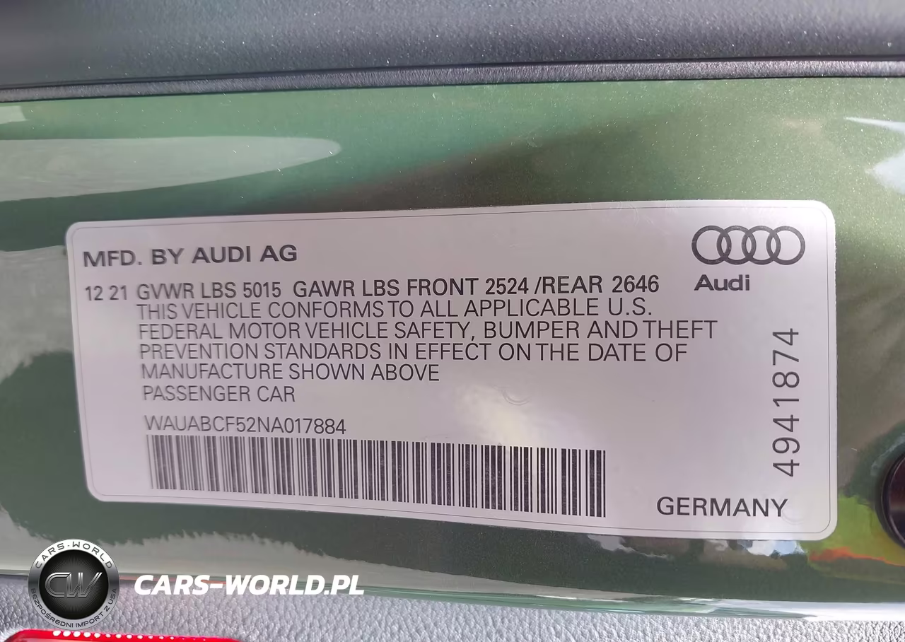2022 Audi A5 Sportback Premium 40 Tfsi Quattro S Tronic VIN:WAUABCF52NA017884 - 9