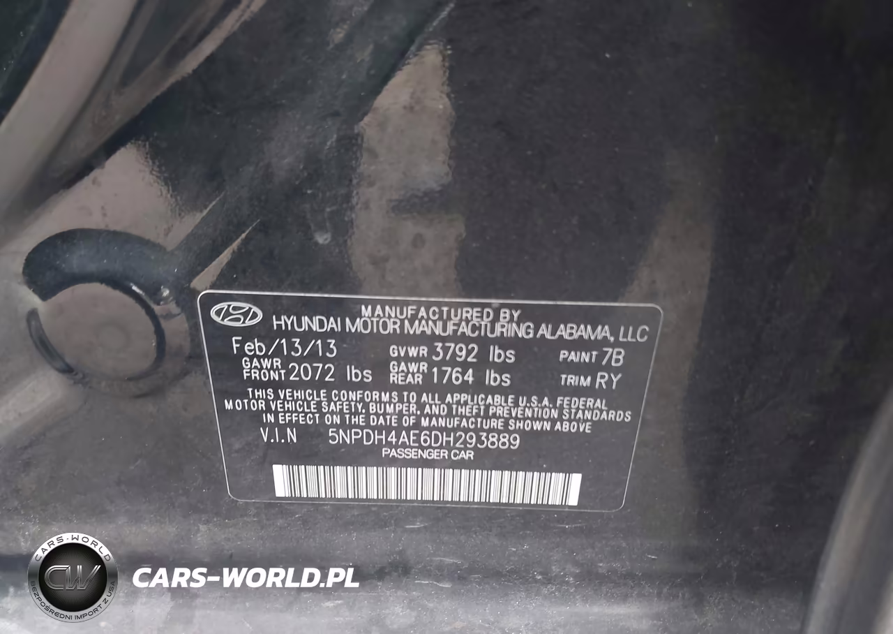 2013 Hyundai Elantra Limited VIN:5NPDH4AE6DH293889 - 9