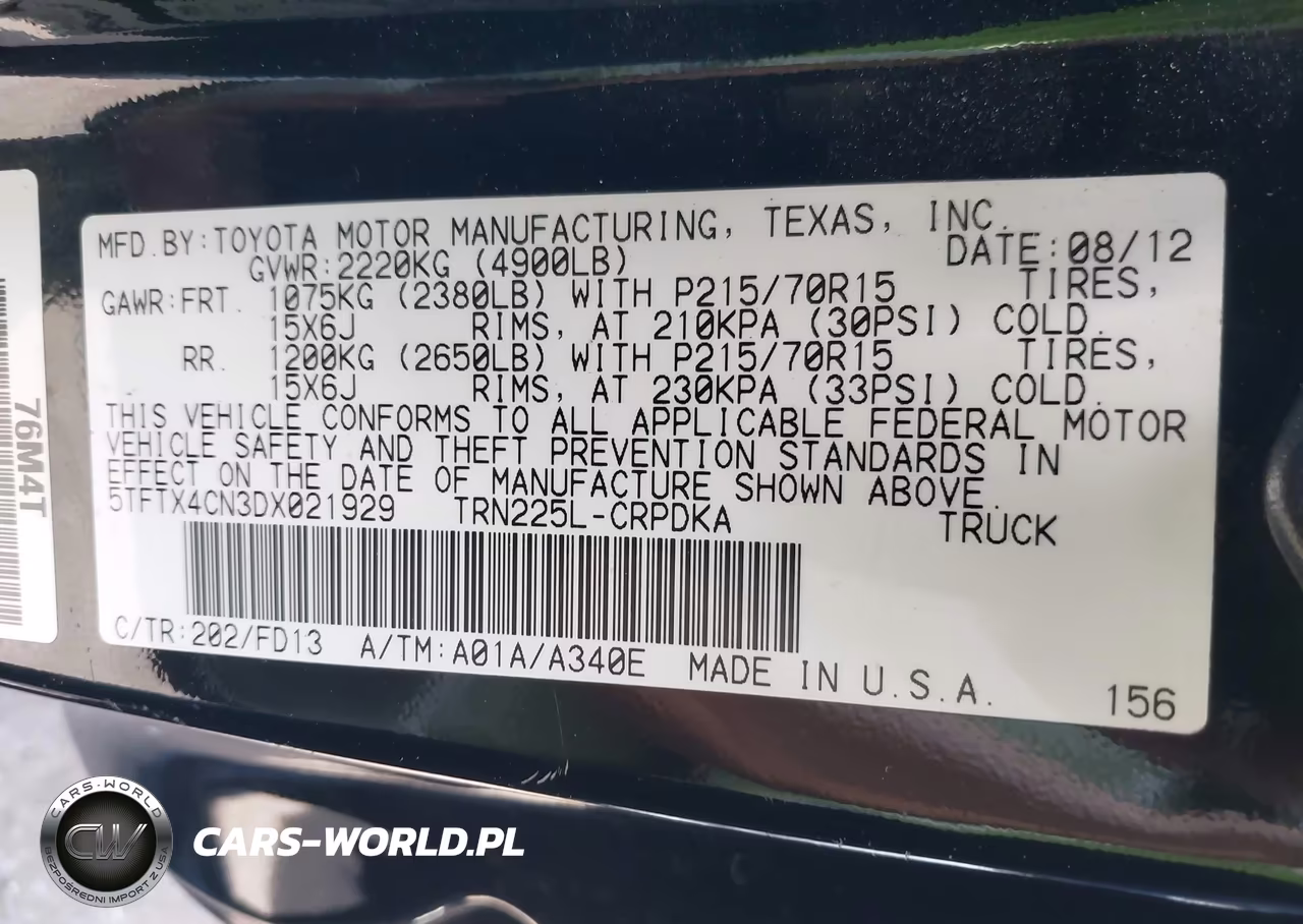 2013 Toyota Tacoma VIN:5TFTX4CN3DX021929 - 9