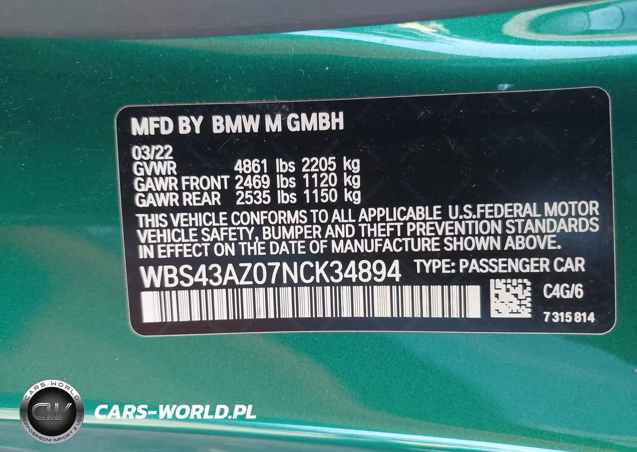 2022 BMW M4 Competition xDrive VIN:WBS43AZ07NCK34894 - 9
