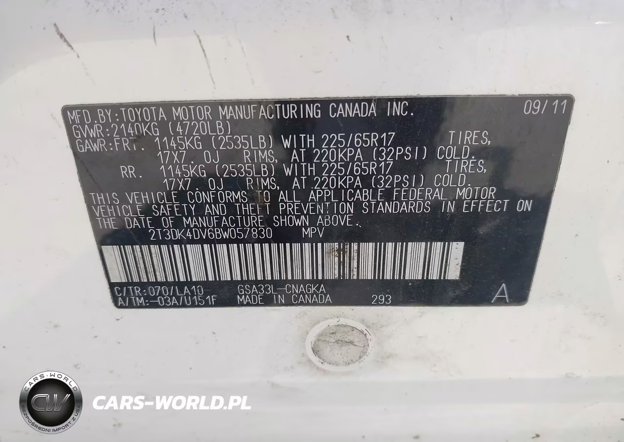 2011 Toyota Rav4 Limited V6 VIN:2T3DK4DV6BW057830 - 9
