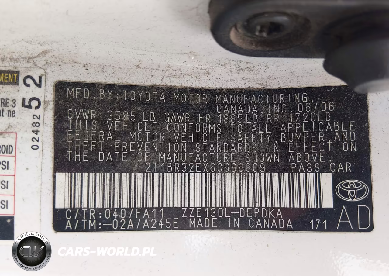 2006 Toyota Corolla Ce VIN:2T1BR32EX6C696809 - 9