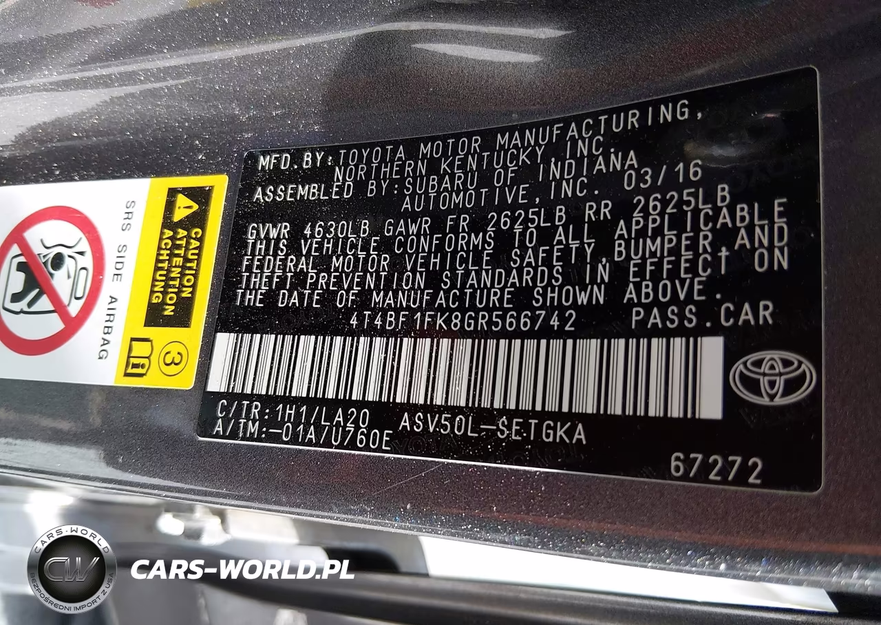 2016 Toyota Camry Xle VIN:4T4BF1FK8GR566742 - 9