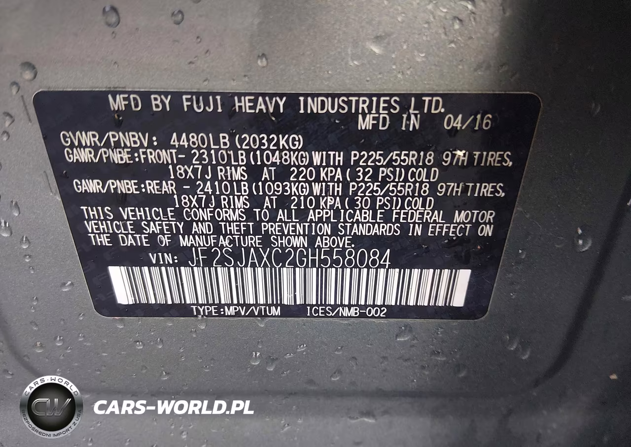 2016 Subaru Forester 2.5I Touring VIN:JF2SJAXC2GH558084 - 9