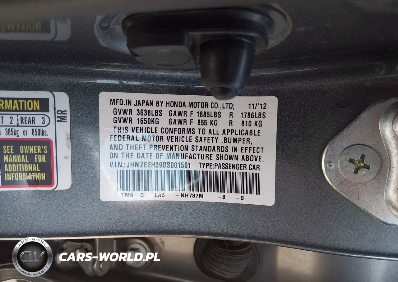 2013 Honda Insight VIN:JHMZE2H39DS001501 - 9
