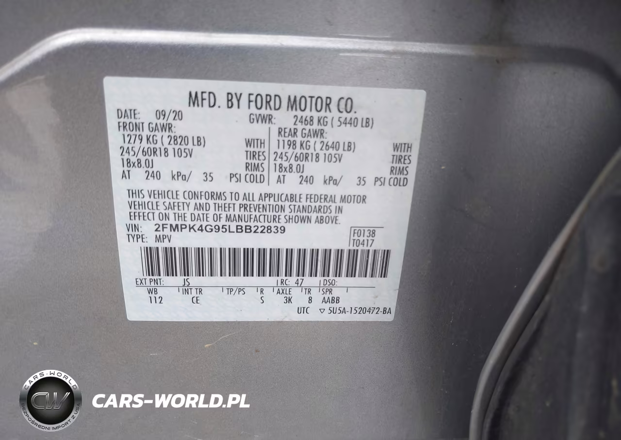 2020 Ford Edge Se VIN:2FMPK4G95LBB22839 - 9
