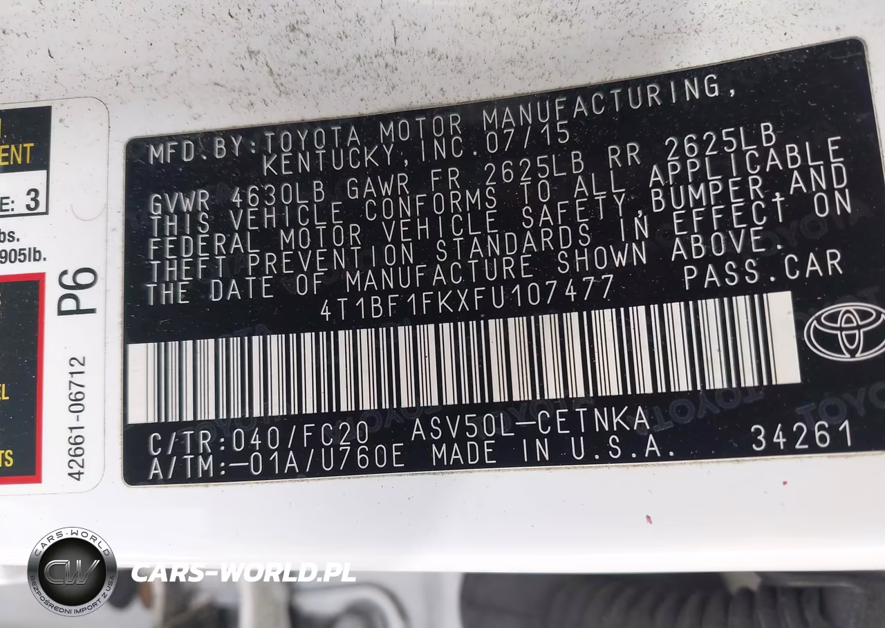 2015 Toyota Camry Le VIN:4T1BF1FKXFU107477 - 9