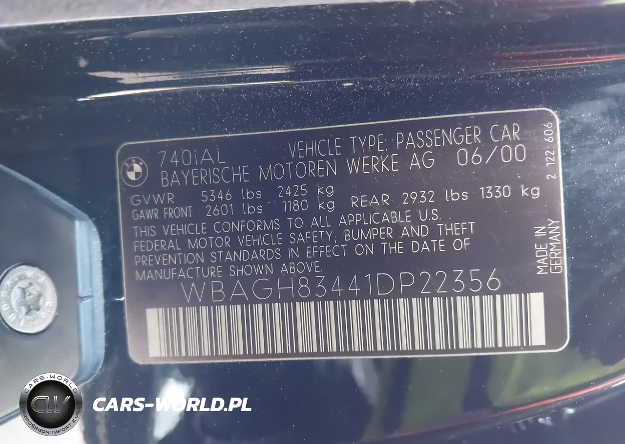 2001 BMW 740Il VIN:WBAGH83441DP22356 - 9