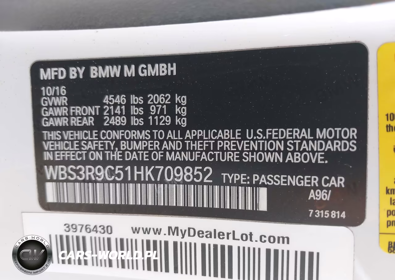 2017 BMW M4 VIN:WBS3R9C51HK709852 - 9