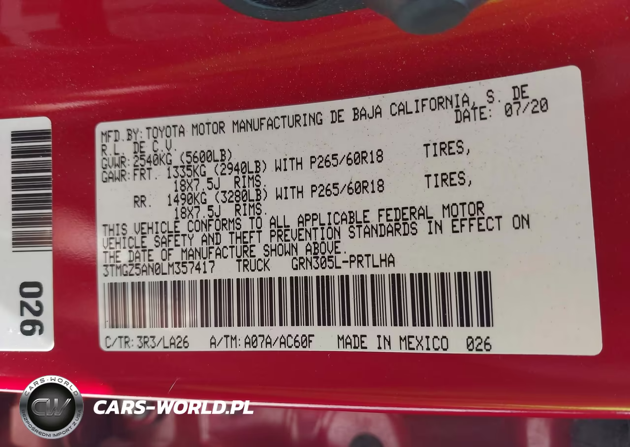 2020 Toyota Tacoma Limited VIN:3TMGZ5AN0LM357417 - 9
