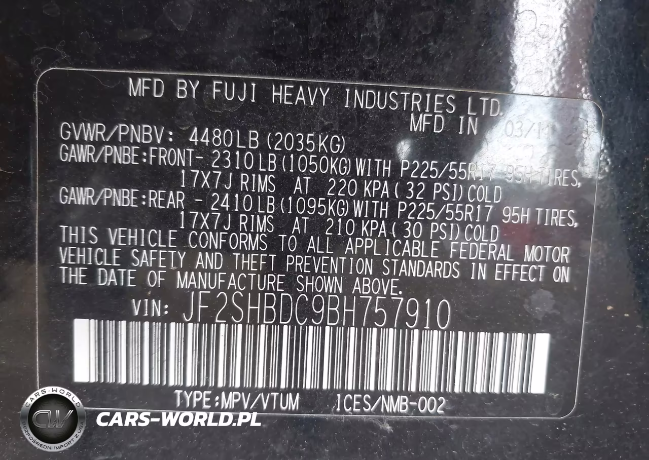 2011 Subaru Forester 2.5X Premium VIN:JF2SHBDC9BH757910 - 9