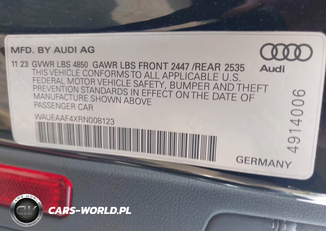 2024 Audi A4 Premium Plus 45 Tfsi S Line Quattro S Tronic VIN:WAUEAAF4XRN008123 - 9