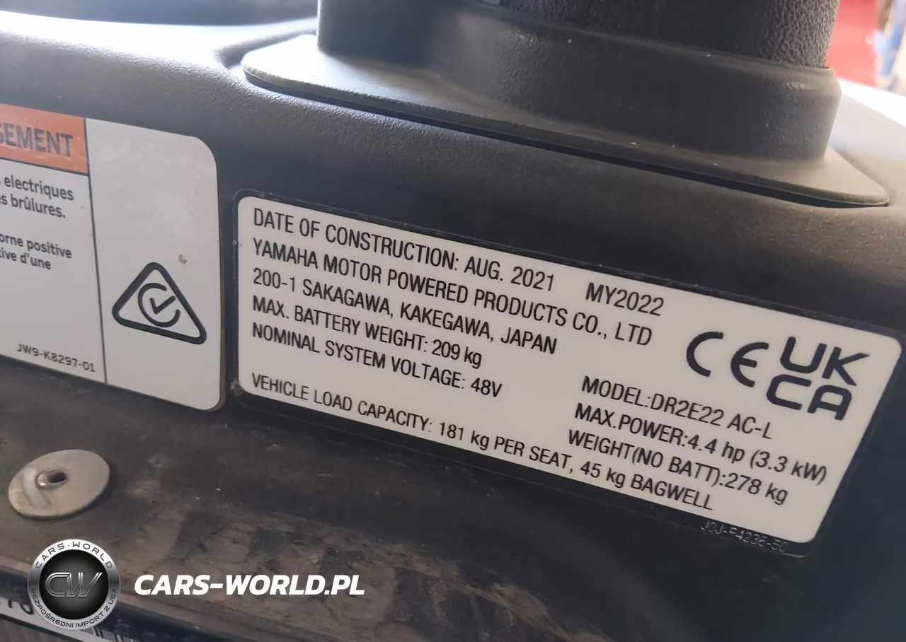 2022 Yamaha Golf Cart VIN:JJ50117 - 13
