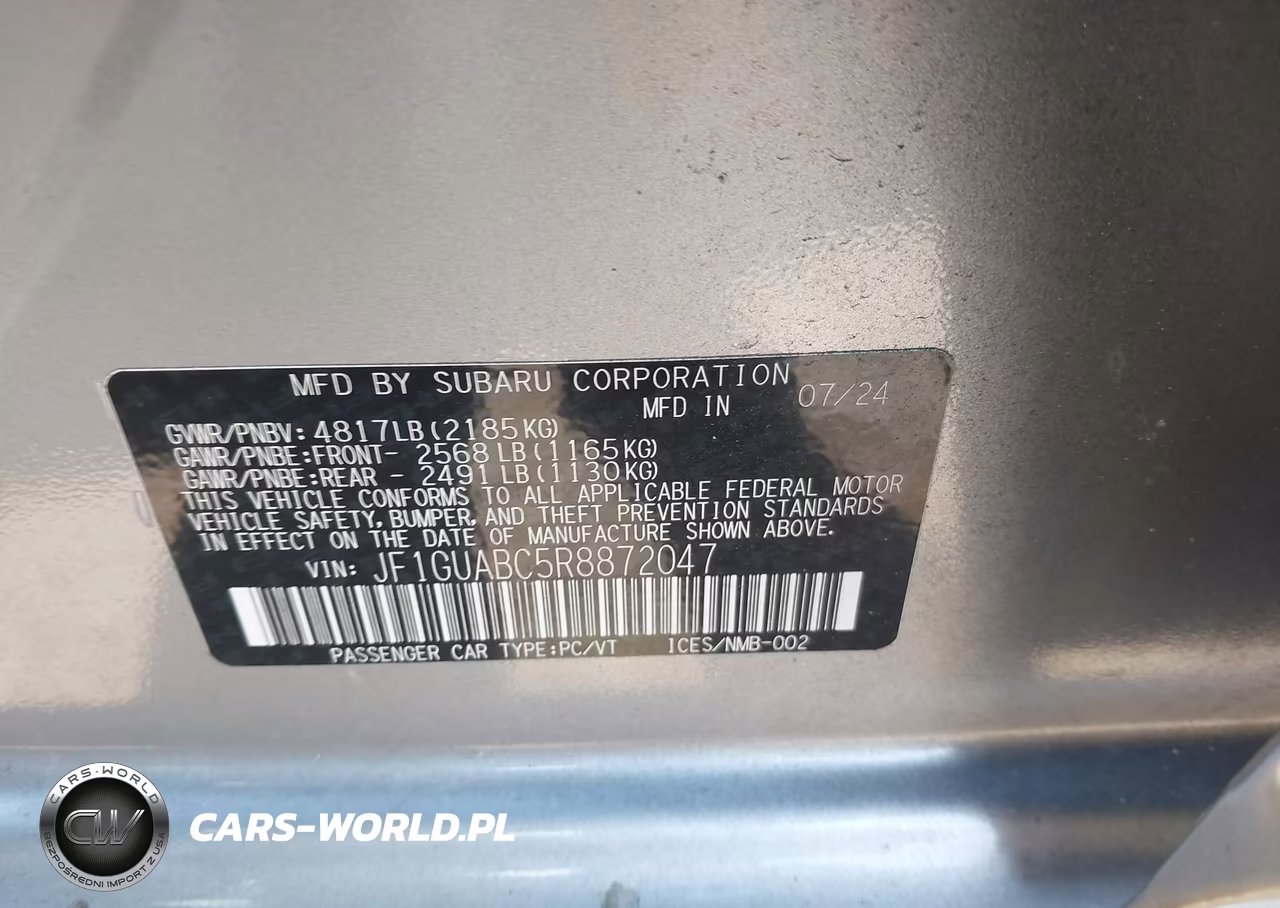 2024 Subaru Impreza Base 5-Door VIN:JF1GUABC5R8872047 - 9