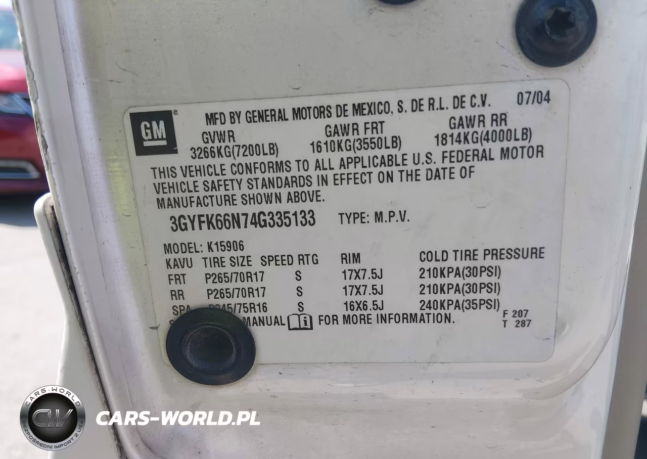 2004 Cadillac Escalade Esv Standard VIN:3GYFK66N74G335133 - 9