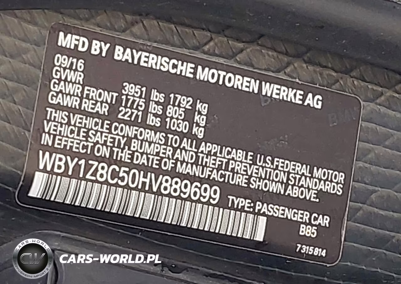 2017 BMW I3 94 Ah W-Range Extender VIN:WBY1Z8C50HV889699 - 9