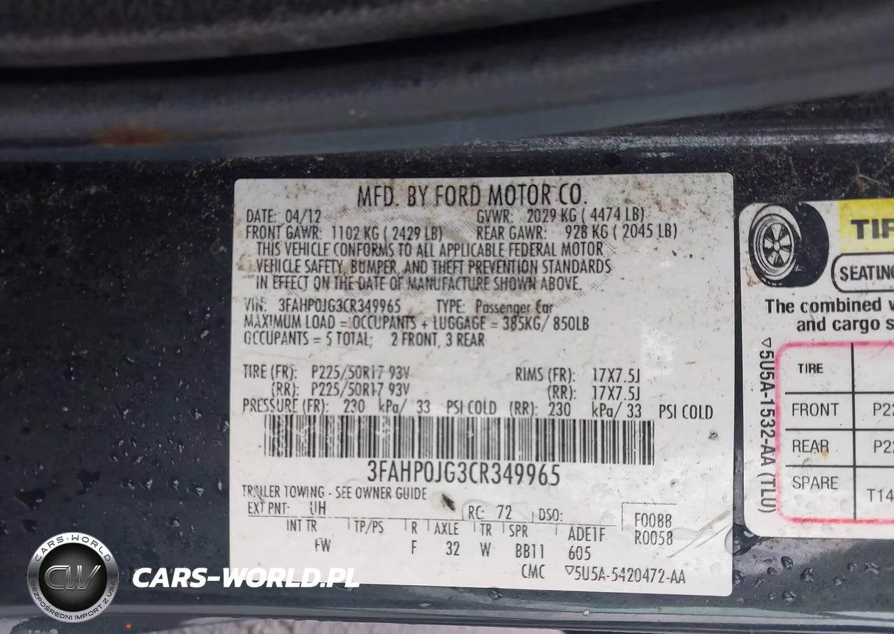 2012 Ford Fusion Sel VIN:3FAHP0JG3CR349965 - 9