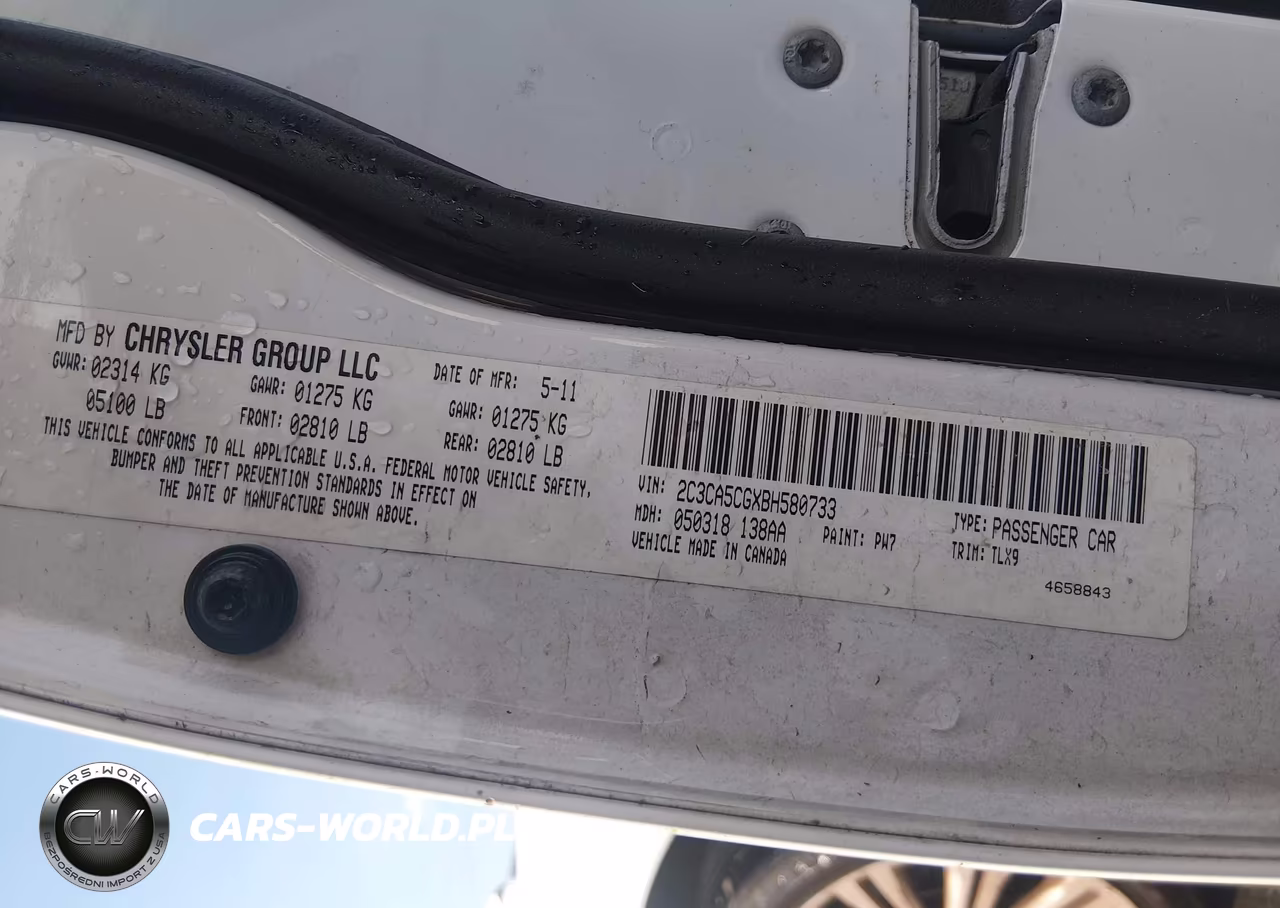 2011 Chrysler 300 Limited VIN:2C3CA5CGXBH580733 - 9