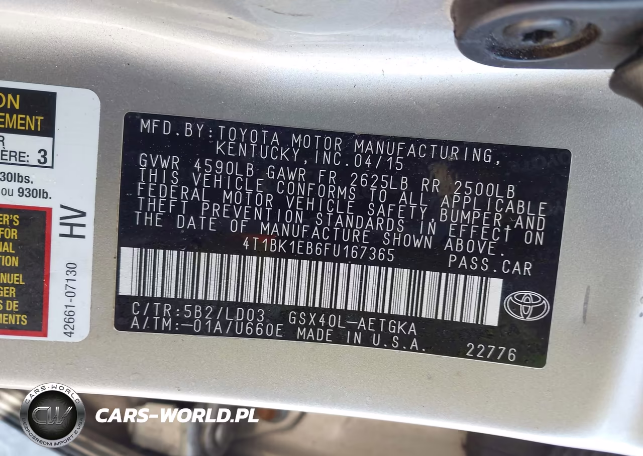 2015 Toyota Avalon Xle VIN:4T1BK1EB6FU167365 - 9